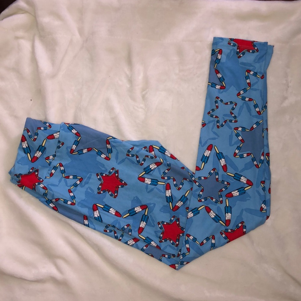 LulaRoe rocket popsicle red white and blue stars